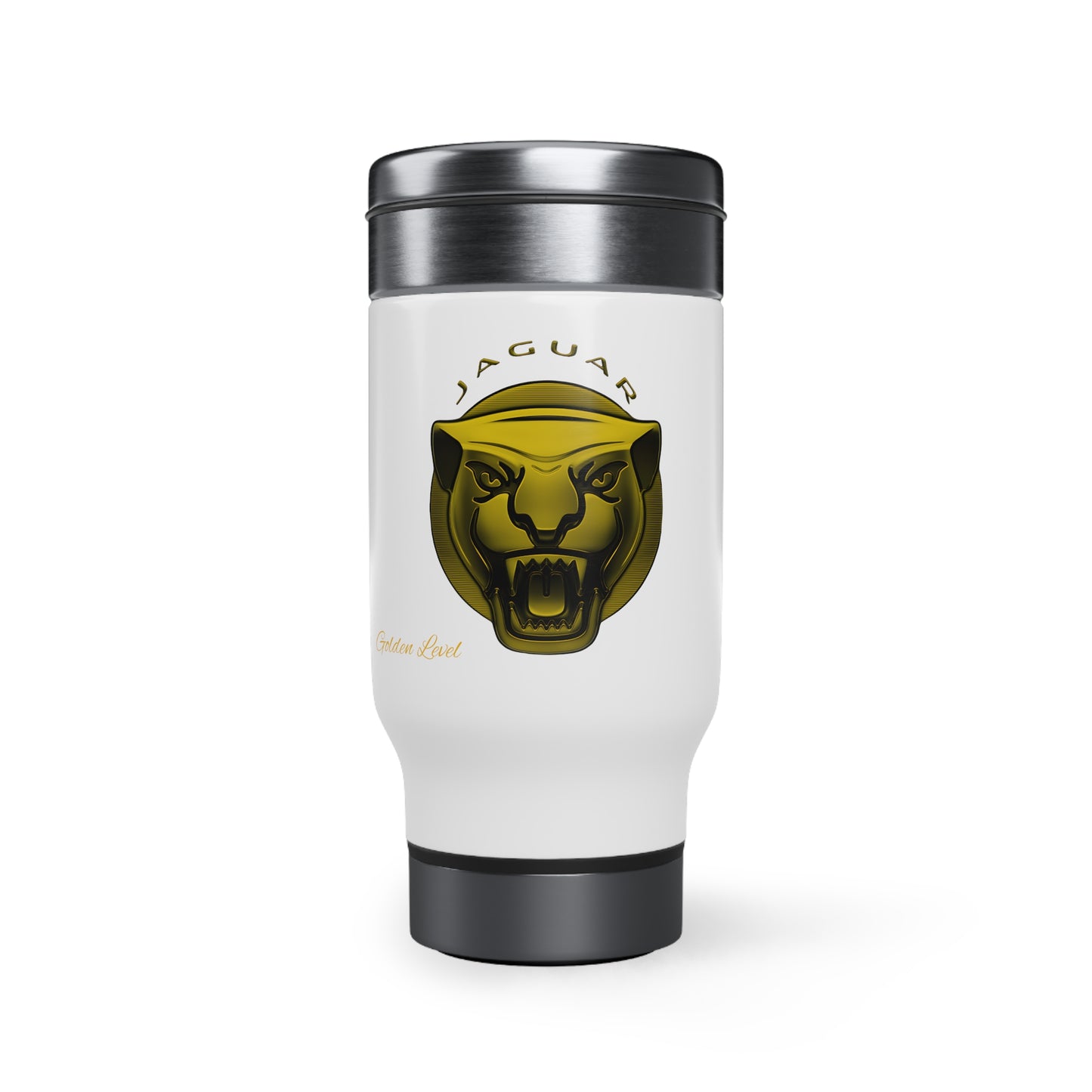 Stainless Steel Travel Mug with Handle, 14oz (Jaguar)