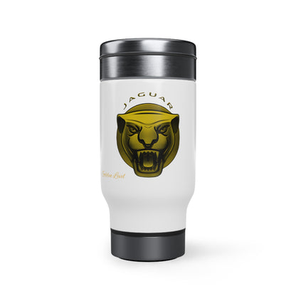 Stainless Steel Travel Mug with Handle, 14oz (Jaguar)