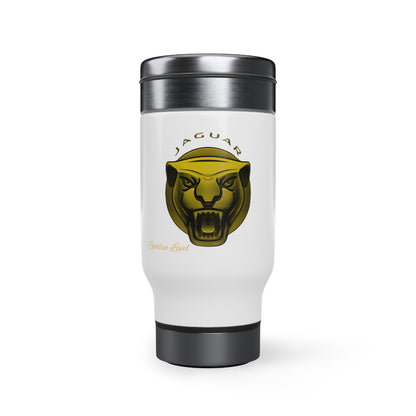 Stainless Steel Travel Mug with Handle, 14oz (Jaguar)