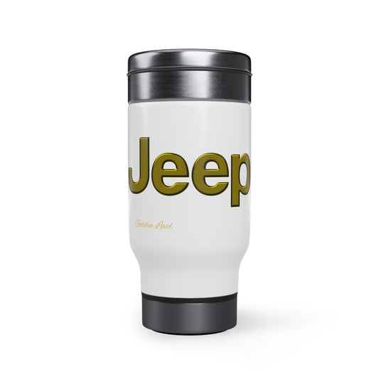 Stainless Steel Travel Mug with Handle, 14oz (Jeep)