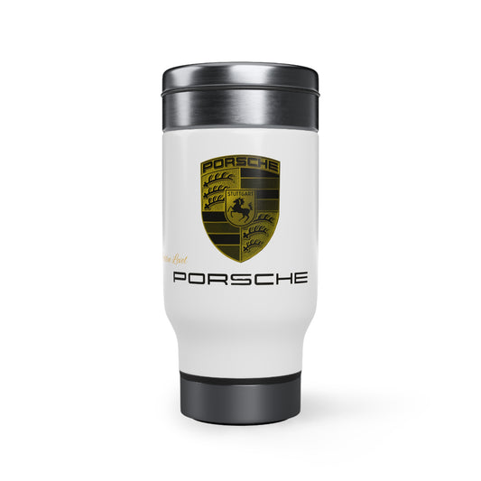 Stainless Steel Travel Mug with Handle, 14oz (Porsche)