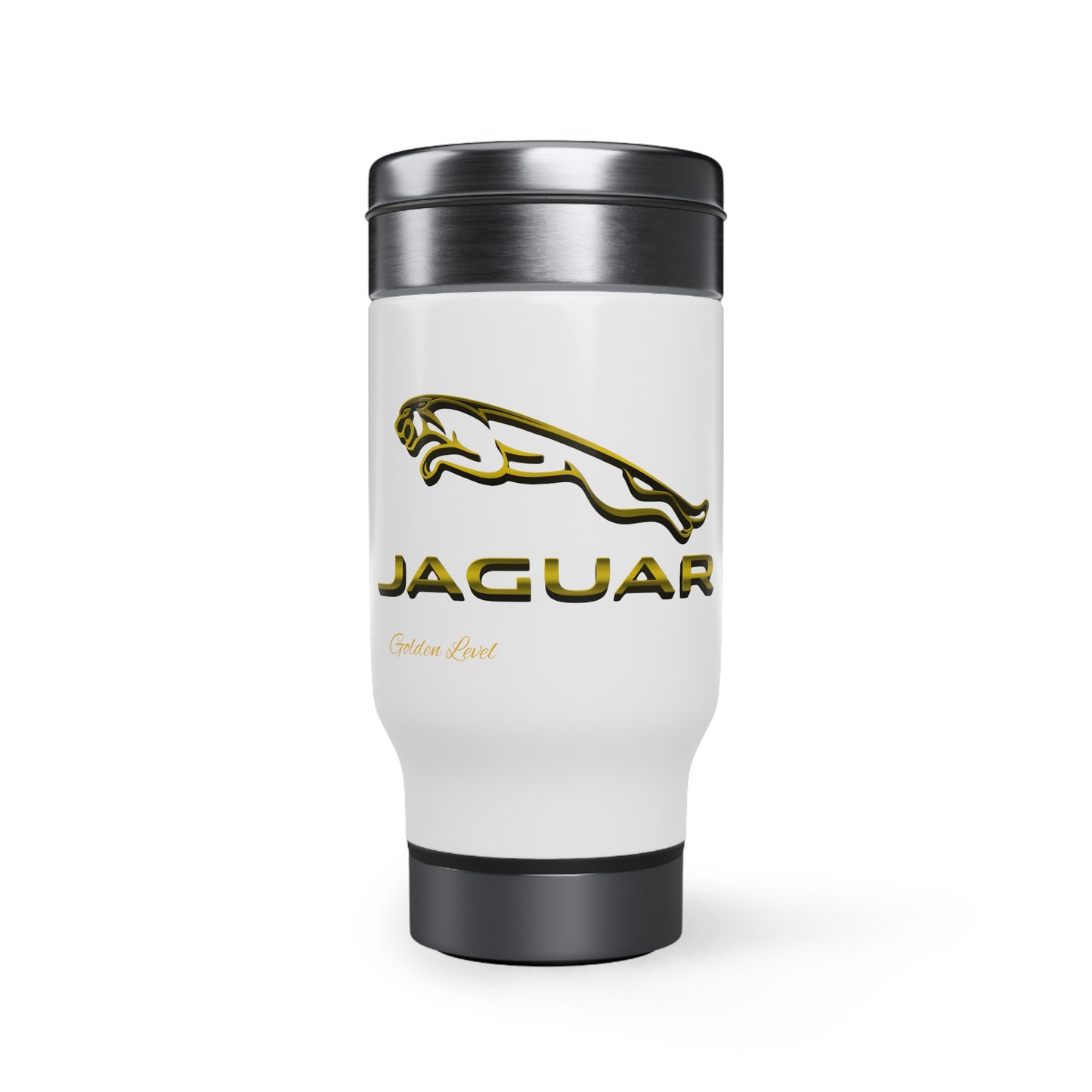 Stainless Steel Travel Mug with Handle, 14oz (Jaguar)