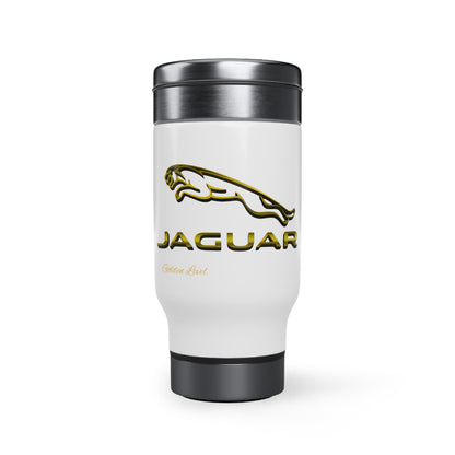 Stainless Steel Travel Mug with Handle, 14oz (Jaguar)