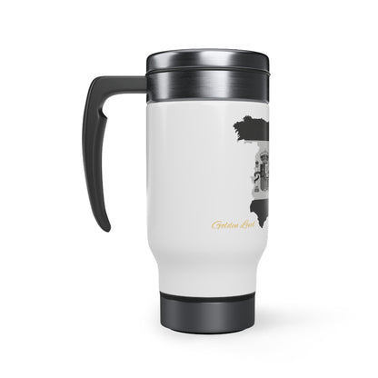 Stainless Steel Travel Mug with Handle, 14oz(spanish)