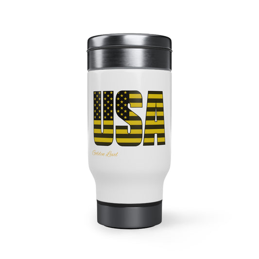 Stainless Steel Travel Mug with Handle, 14oz (USA)