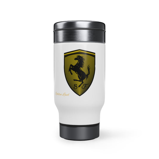 Stainless Steel Travel Mug with Handle, 14oz (Ferrari)