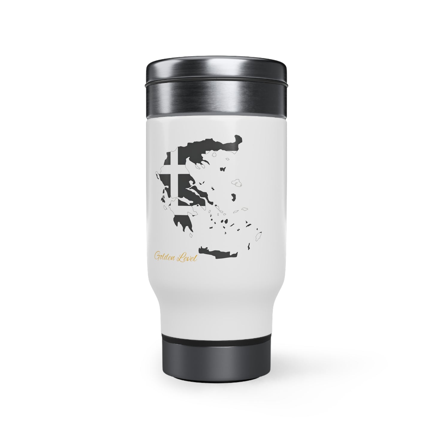 Stainless Steel Travel Mug with Handle, 14oz (Greece)