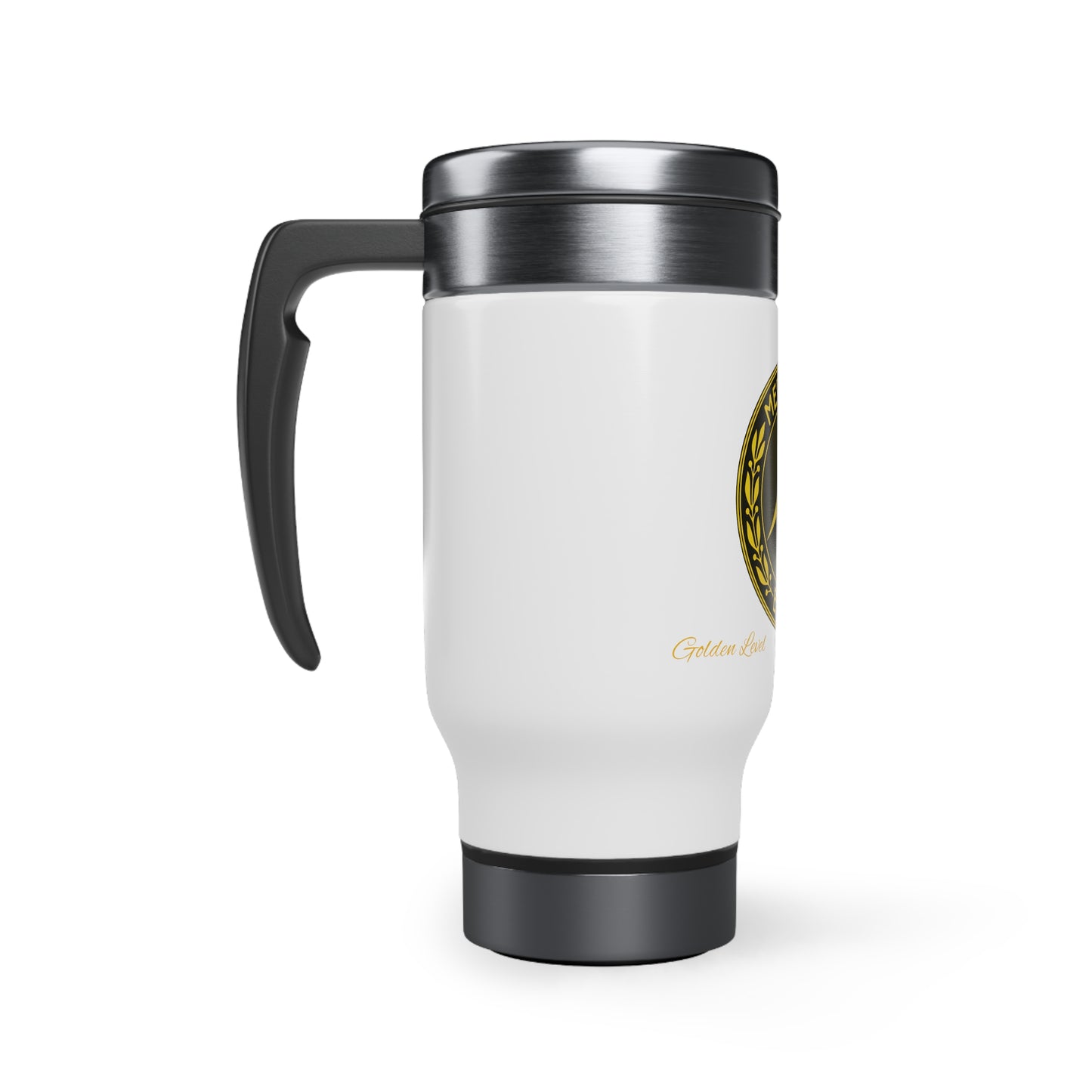 Stainless Steel Travel Mug with Handle, 14oz (mercedes)