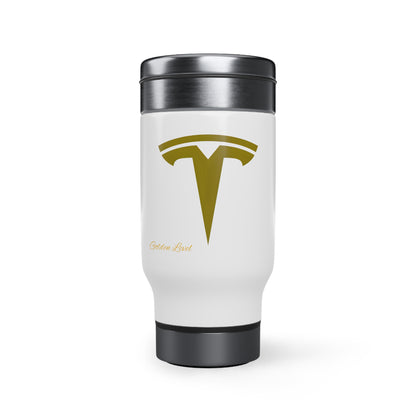 Stainless Steel Travel Mug with Handle, 14oz (Tesla)