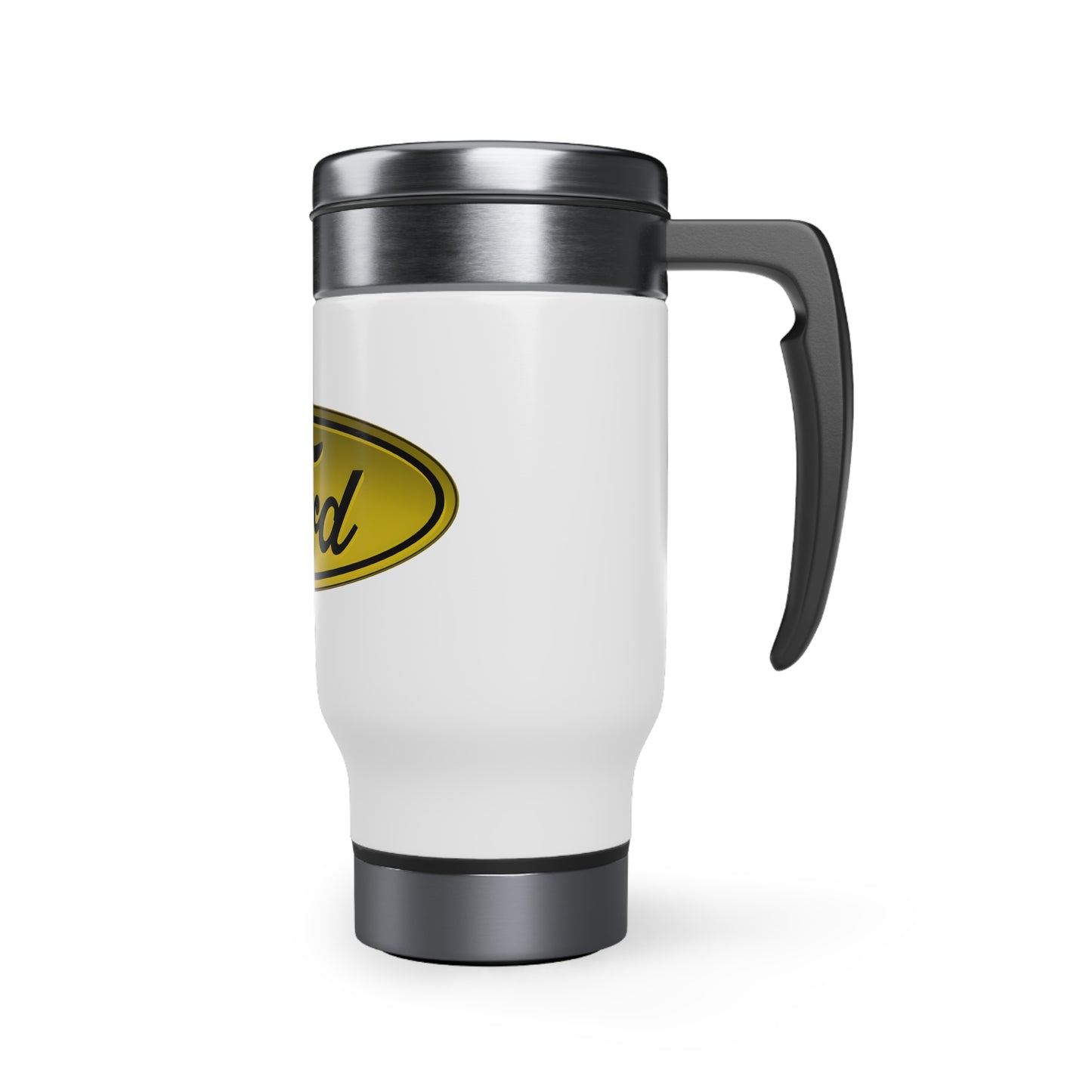 Stainless Steel Travel Mug with Handle, 14oz (Ford)