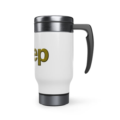 Stainless Steel Travel Mug with Handle, 14oz (Jeep)