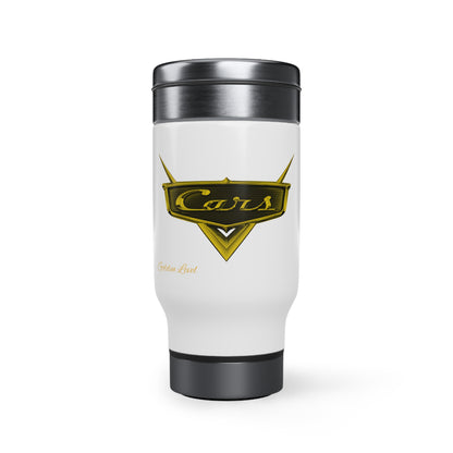 Stainless Steel Travel Mug with Handle, 14oz (cars)