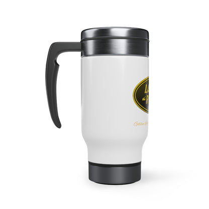 Stainless Steel Travel Mug with Handle, 14oz (Land rover)